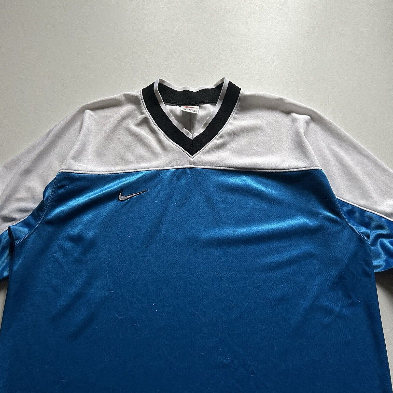 Nike Vintage 90s Nike Air Swoosh Jersey T Shirt Large Blue Rare Size US L / EU 52-54 / 3 - 2 Thumbnail