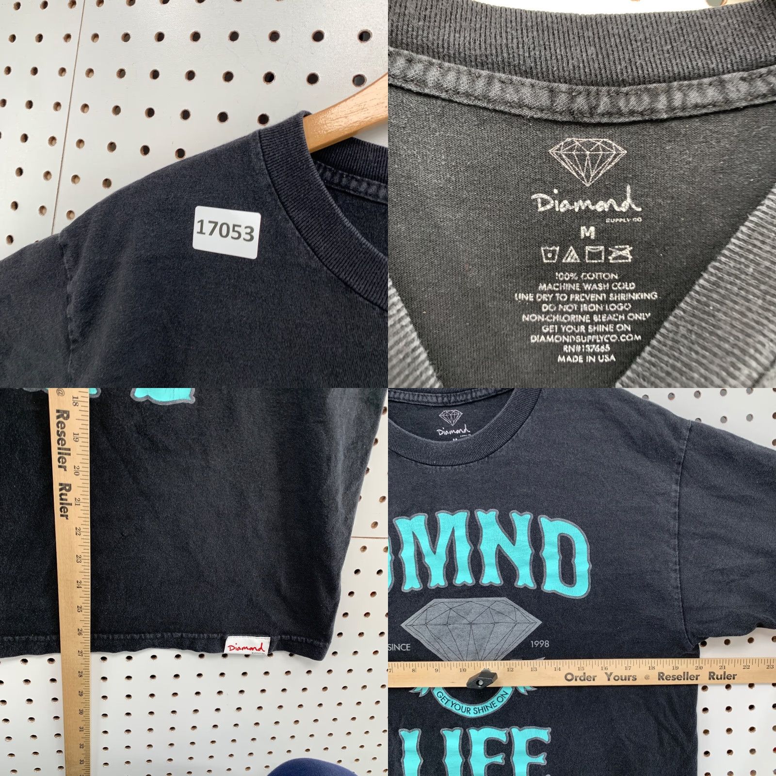 Diamond Supply Co. Diamond Supply Life Shirt Men Medium Black Short Sleeve Skateboard Size US M / EU 48-50 / 2 - 8 Thumbnail