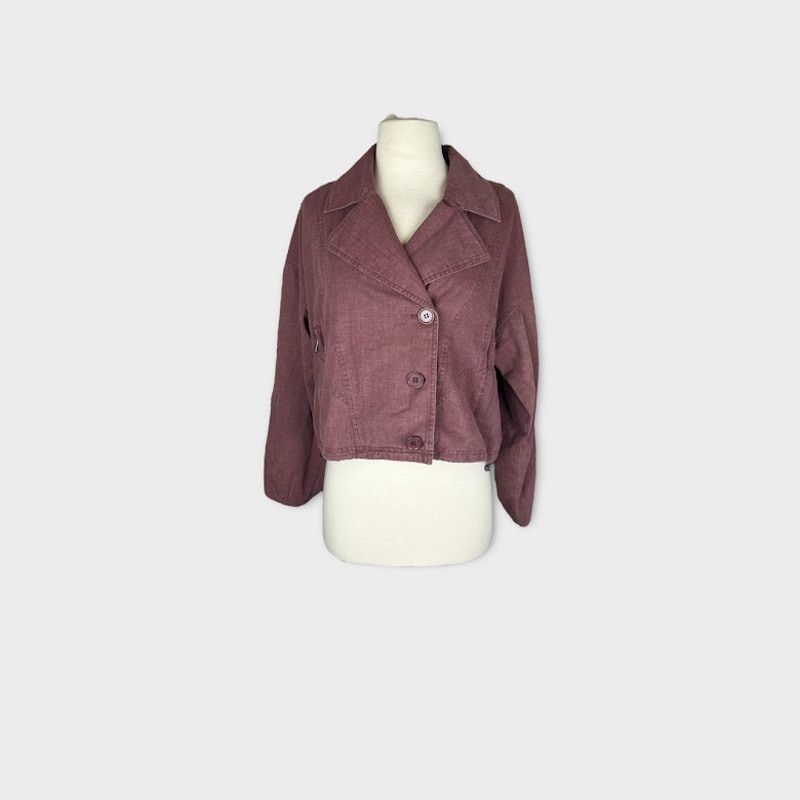 Nordstrom Avec Les Filles | Short Denim Jacket Rose Purple | S NWT Size S / US 4 / IT 40 - 4 Thumbnail