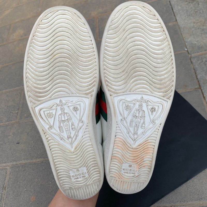 Gucci Gucci Ace Leather Bee Sneakers for Men - Size US 6.5 / EU 39-40 - 6 Thumbnail