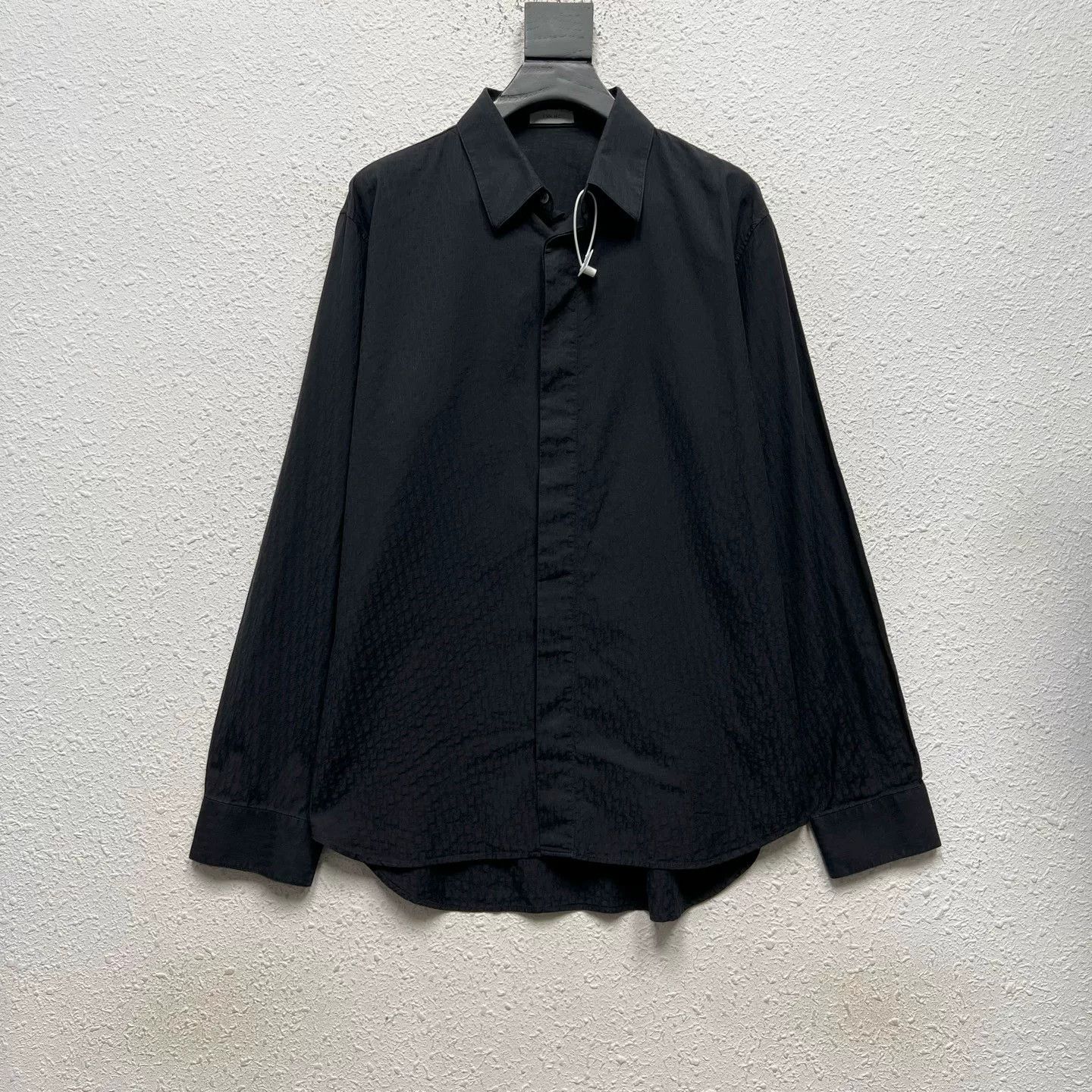 dior black logo print long sleeve shirt