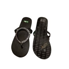 Sanuk Sanuk Stacker Flatform Womens 8 Rainbow Flip Flop Black Sand