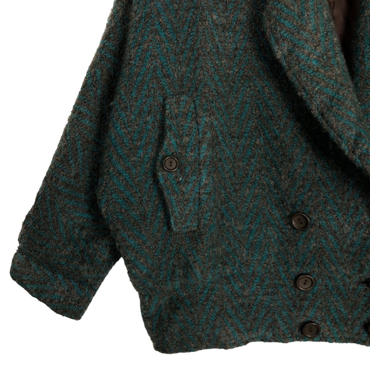 Japanese Brand 🔥Rich Green Fly Wool Herringbone Bomber Jacket Issey Miyake Size US M / EU 48-50 / 2 - 4 Thumbnail