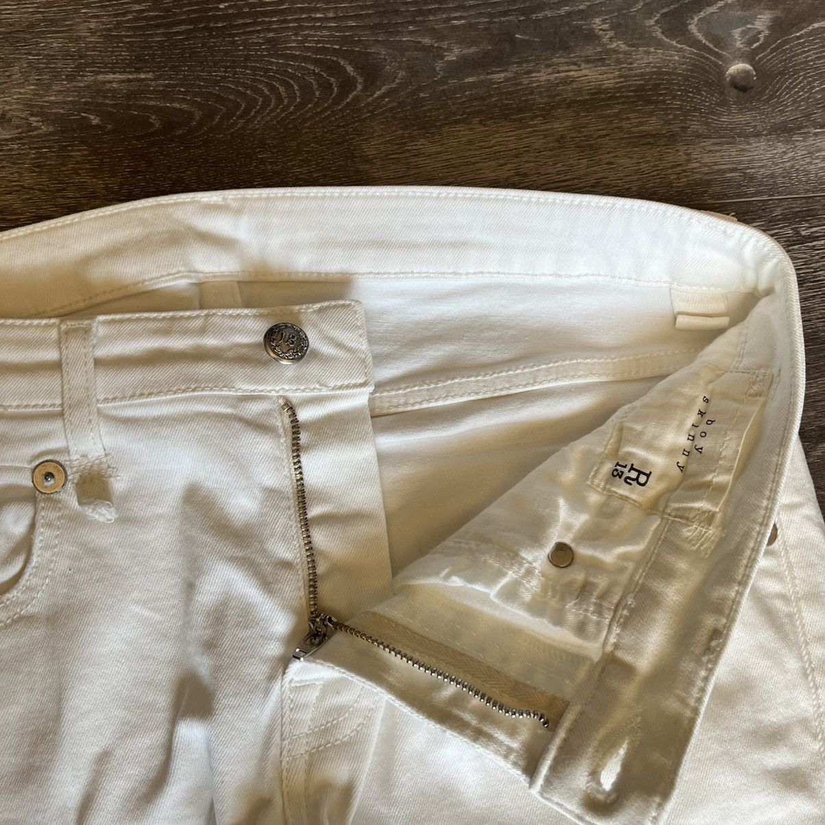 R13 R13 Boy Skinny White Riot Women’s Denim Jeans Made in Italy Size 28" / US 6 / IT 42 - 10 Thumbnail