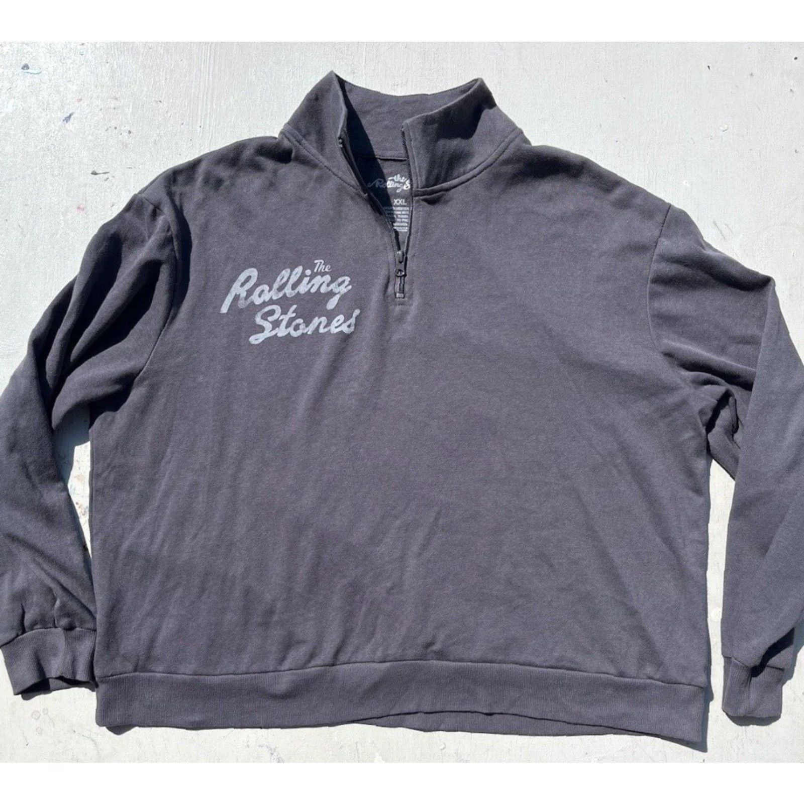 Vintage The Rolling Stones Sweater Women 2XL Gray Pullover British Rock Classic Tongue Mick Size XXL / US 16-18 / IT 52-54 - 2 Thumbnail