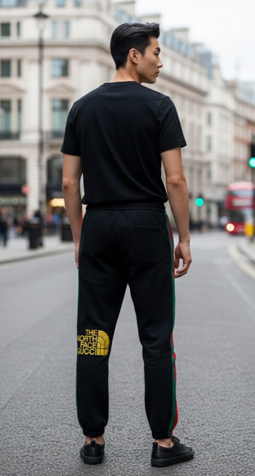 Gucci x The North Face Black Stripe Logo Jogger Sweatpants