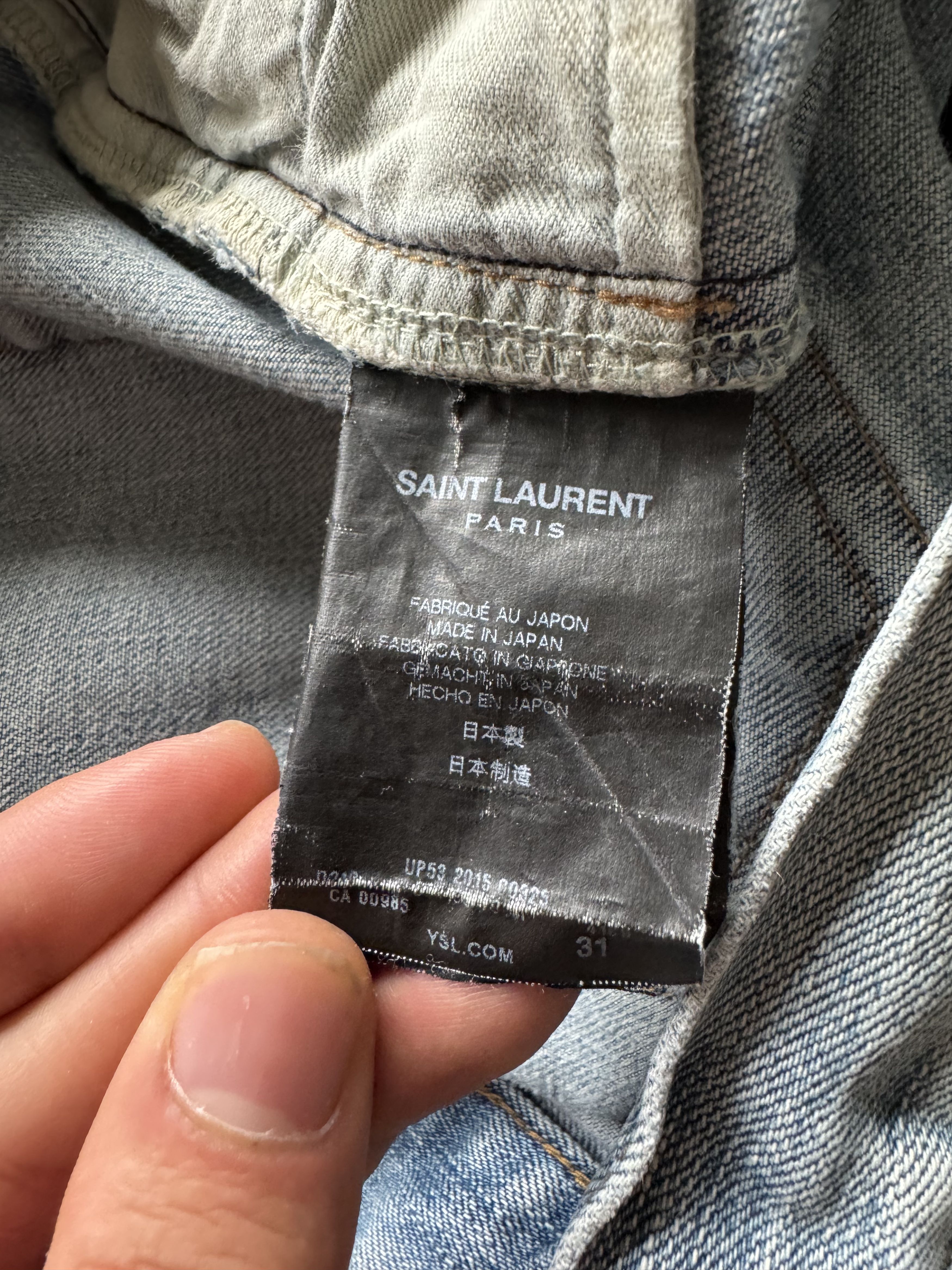Saint Laurent Paris D02 M/SK-LW Repaired Knee Jeans Size US 31 - 22 Thumbnail