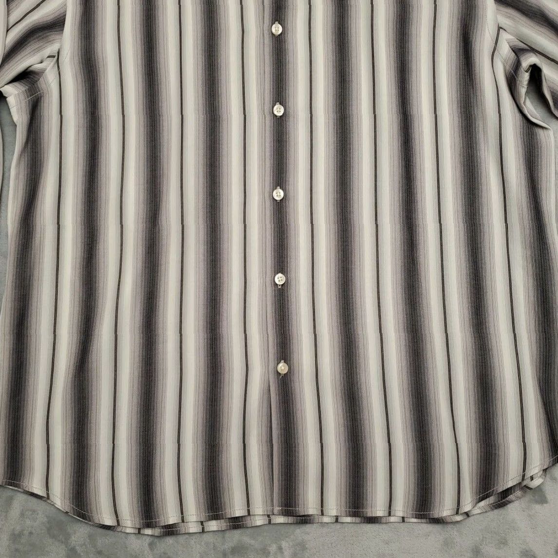Tommy Bahama Tommy Bahama Shirt Mens XL Gray Striped 100% Tencel Long Sleeve Button-Up Size US XL / EU 56 / 4 - 2 Thumbnail