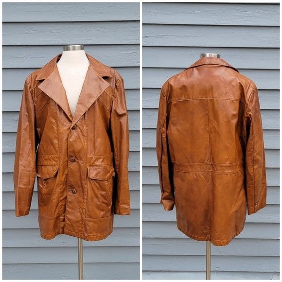 Vintage Vintage 70s Western Sears Brown Leather Shop Wool Insulated Size US L / EU 52-54 / 3 - 1 Thumbnail