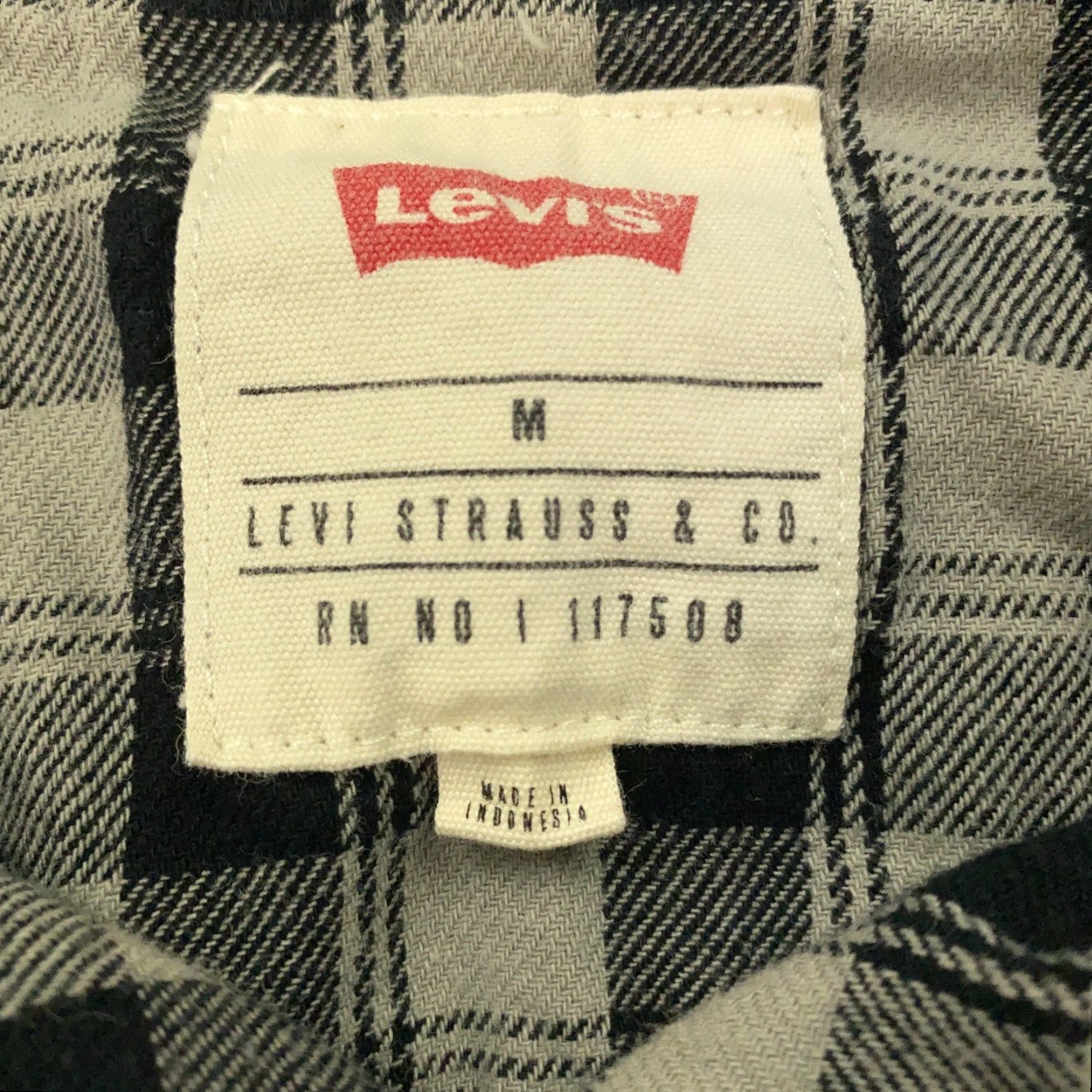 Levi's Levis Pearl Snap Shirt Mens M Black Plaid Western Long Sleeve Shirt Size US M / EU 48-50 / 2 - 6 Thumbnail