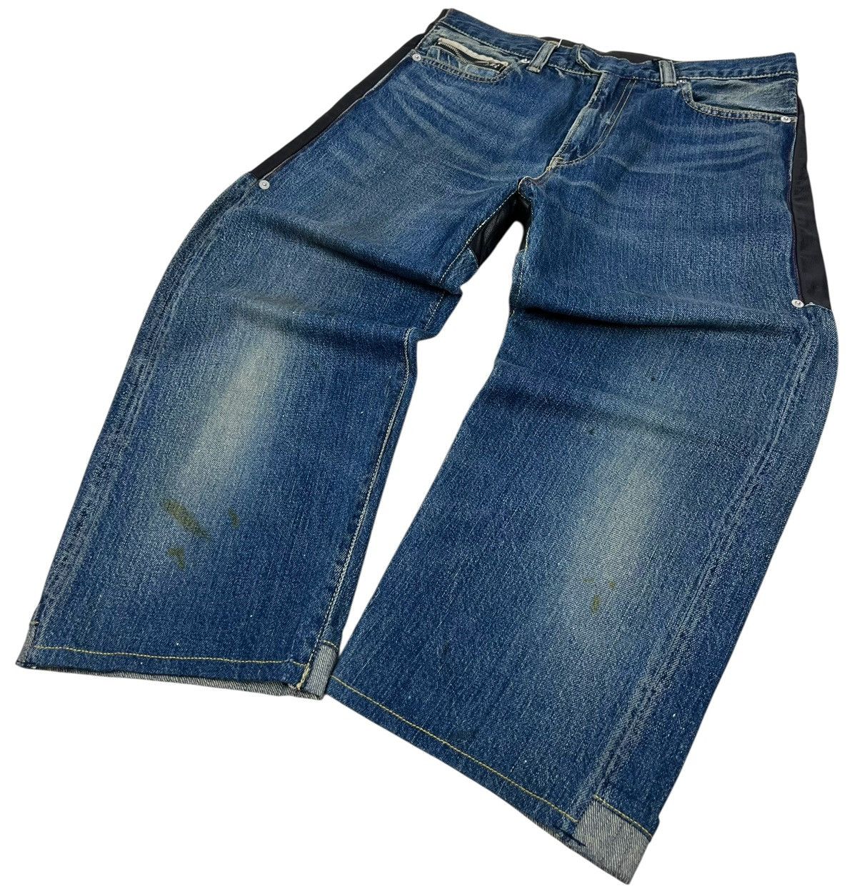 Undercover UNDERCOVERISM AW04 Denim Cowhide Leather Jeans Size US 30 / EU 46 - 4 Thumbnail