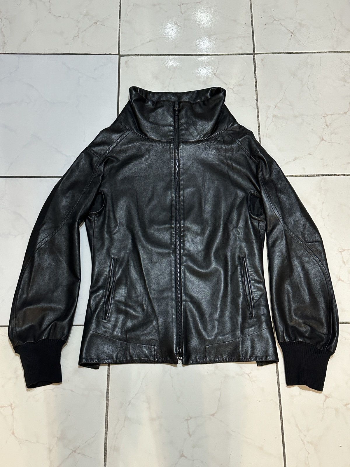 Yohji Yamamoto Yohji Yamamoto Black Leather Jacket Size US S / EU 44-46 / 1 - 2 Thumbnail