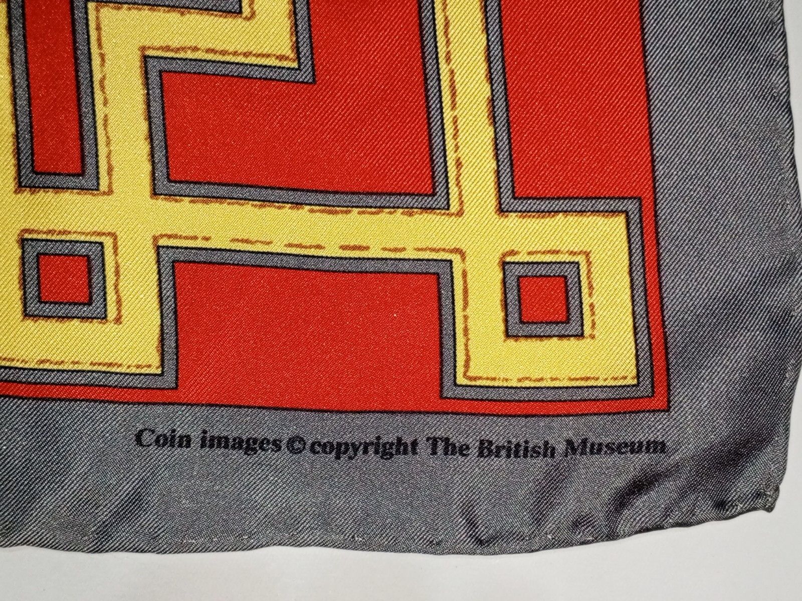 Other BRITISH MUSEUM Coin Image Red Gold Extra Large Silk Scarf Size ONE SIZE - 2 Thumbnail
