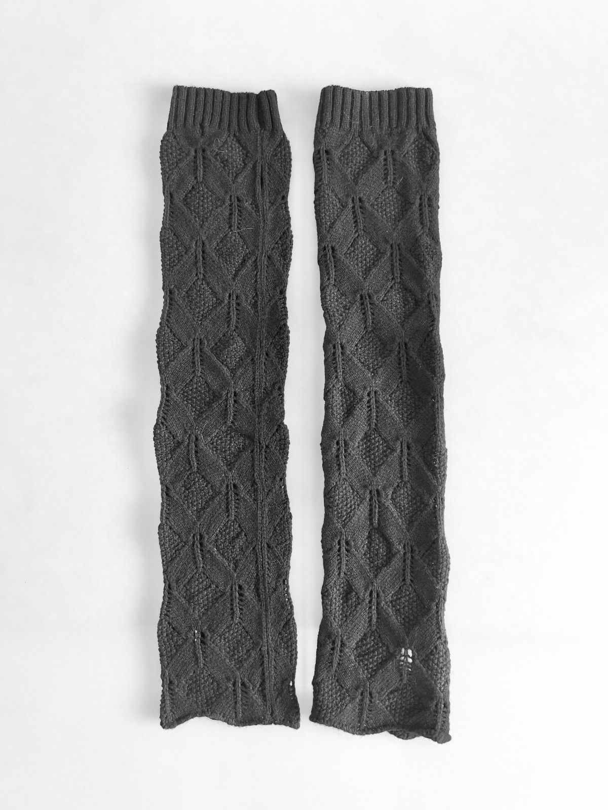 Yohji Yamamoto Yohji Yamamoto Femme - Wool Knit Distress Arm Warmers Gloves Size ONE SIZE - 6 Thumbnail