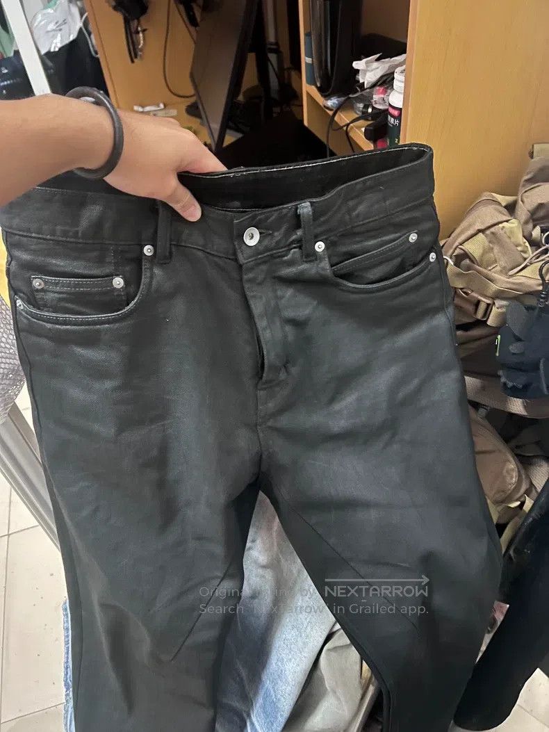 Rick Owens Waxed Straight-Leg Denim Pants