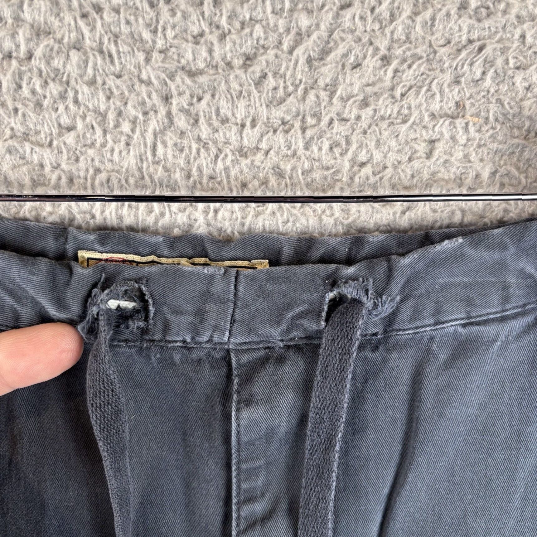 Vintage VINTAGE Structure Pants Mens L Blue Drawstring Baggy Cargo Pockets Skater Y2K Size US 31 - 3 Thumbnail