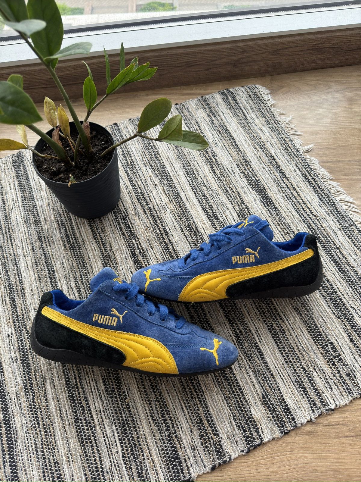 Puma Speed Cut Leather Suede Y2K Shoes in Blue, Men's (Size 6)