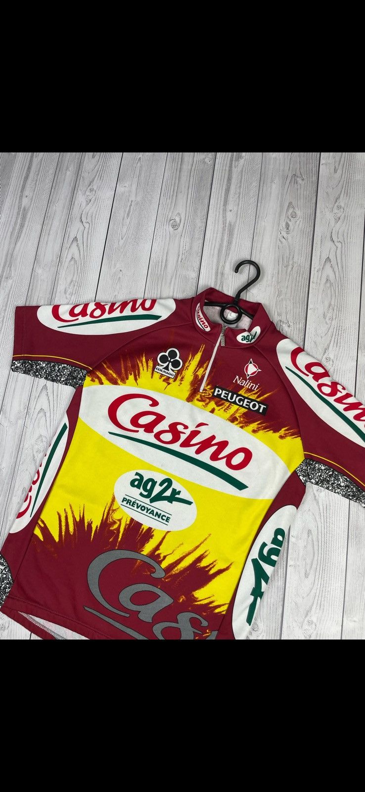 Vintage Vintage casino peugeot cycling jersey size L rare big logo Size US L / EU 52-54 / 3 - 3 Thumbnail