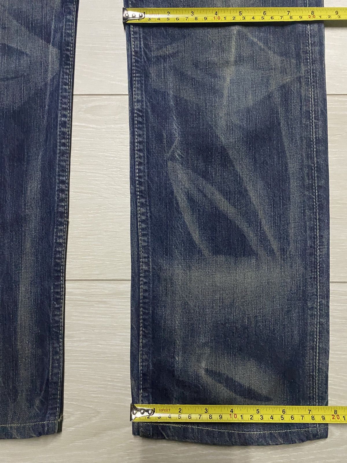 Levi's Levis 202 Vietnam Crazy Wash Distressed Buckle Back Jeans Size US 33 - 18 Thumbnail