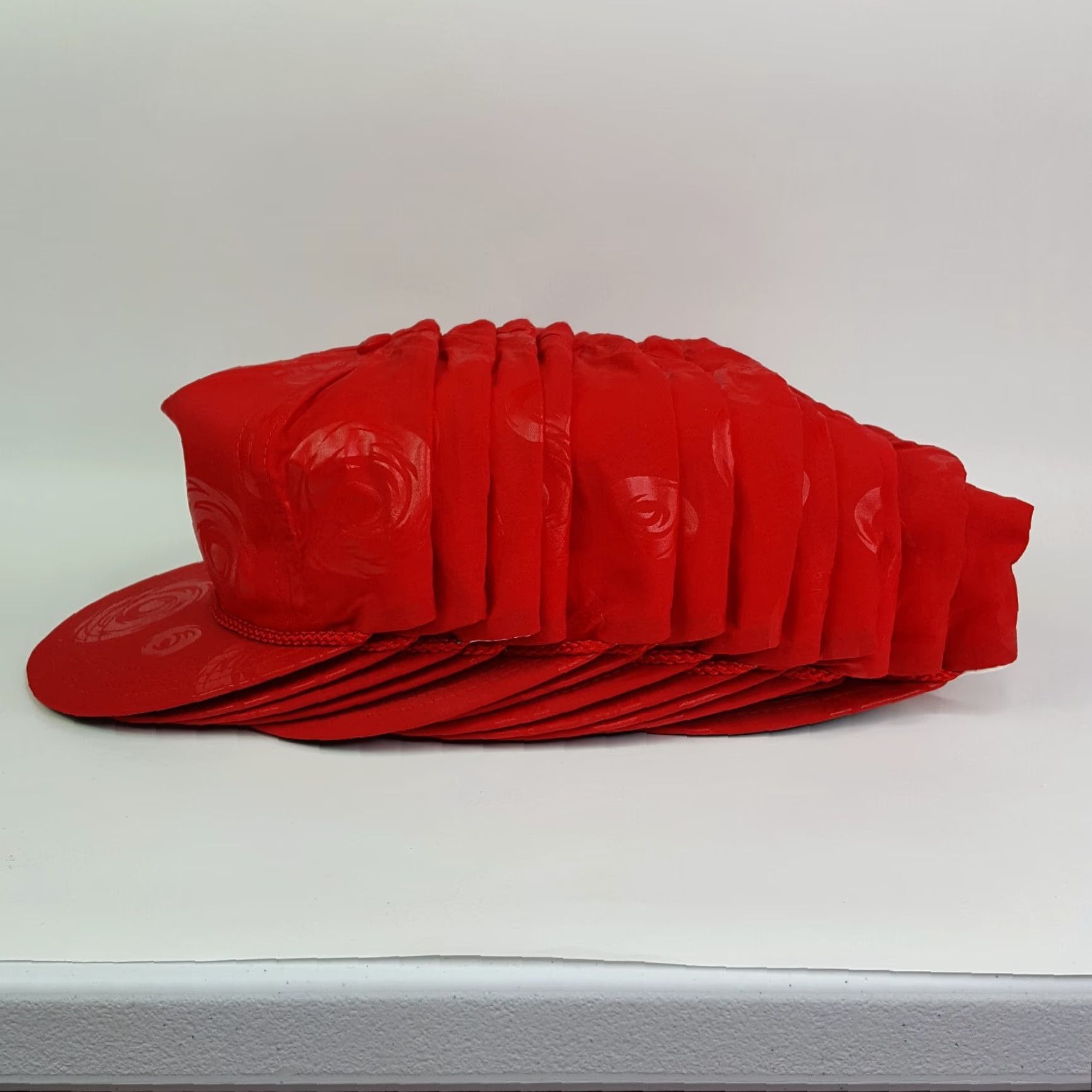Vintage VINTAGE VTG Red Swirl Trucker Hat Blank USA Snapback Adjustable Retro Cap 80s Size ONE SIZE - 4 Thumbnail