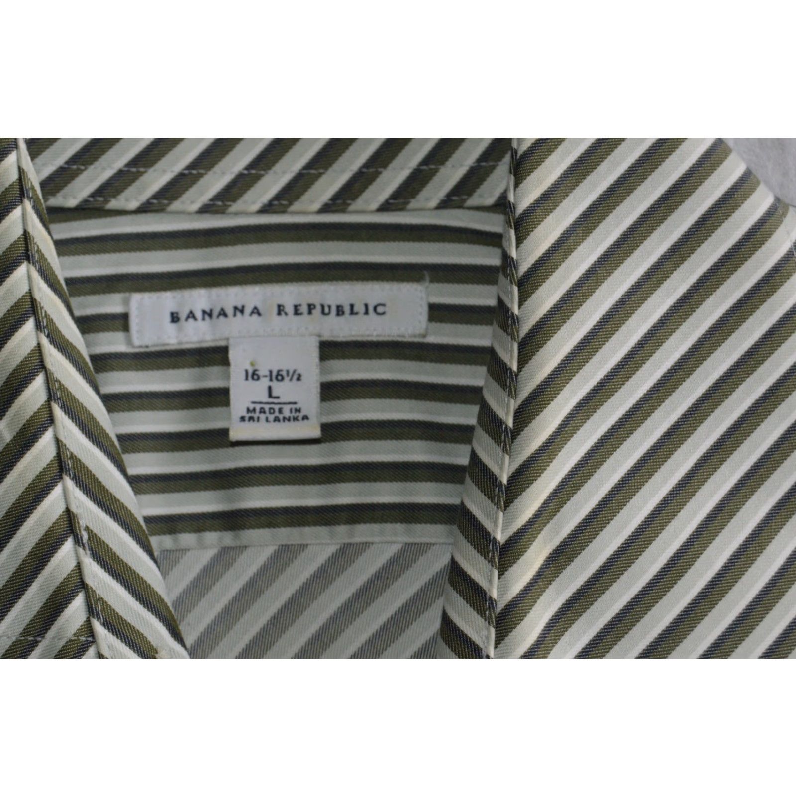 Banana Republic Banana Republic Shirt Button-Front L/S L 16-16.5 Gray Striped French Cuff Size US L / EU 52-54 / 3 - 3 Thumbnail