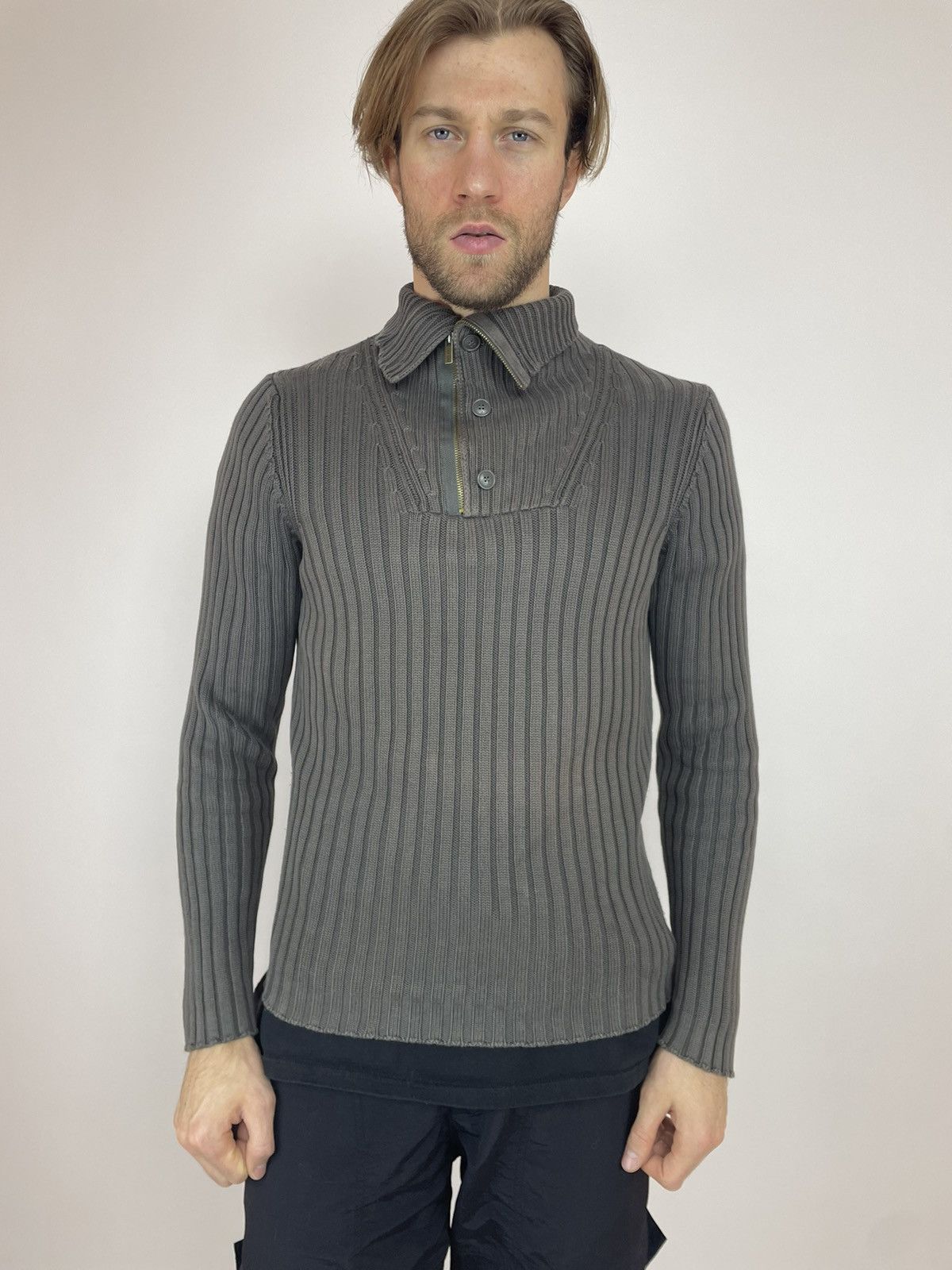 Vintage × Zara ZARA MAN Vintage Mens Military purple label ribbed sweater Size US L / EU 52-54 / 3 - 8 Thumbnail