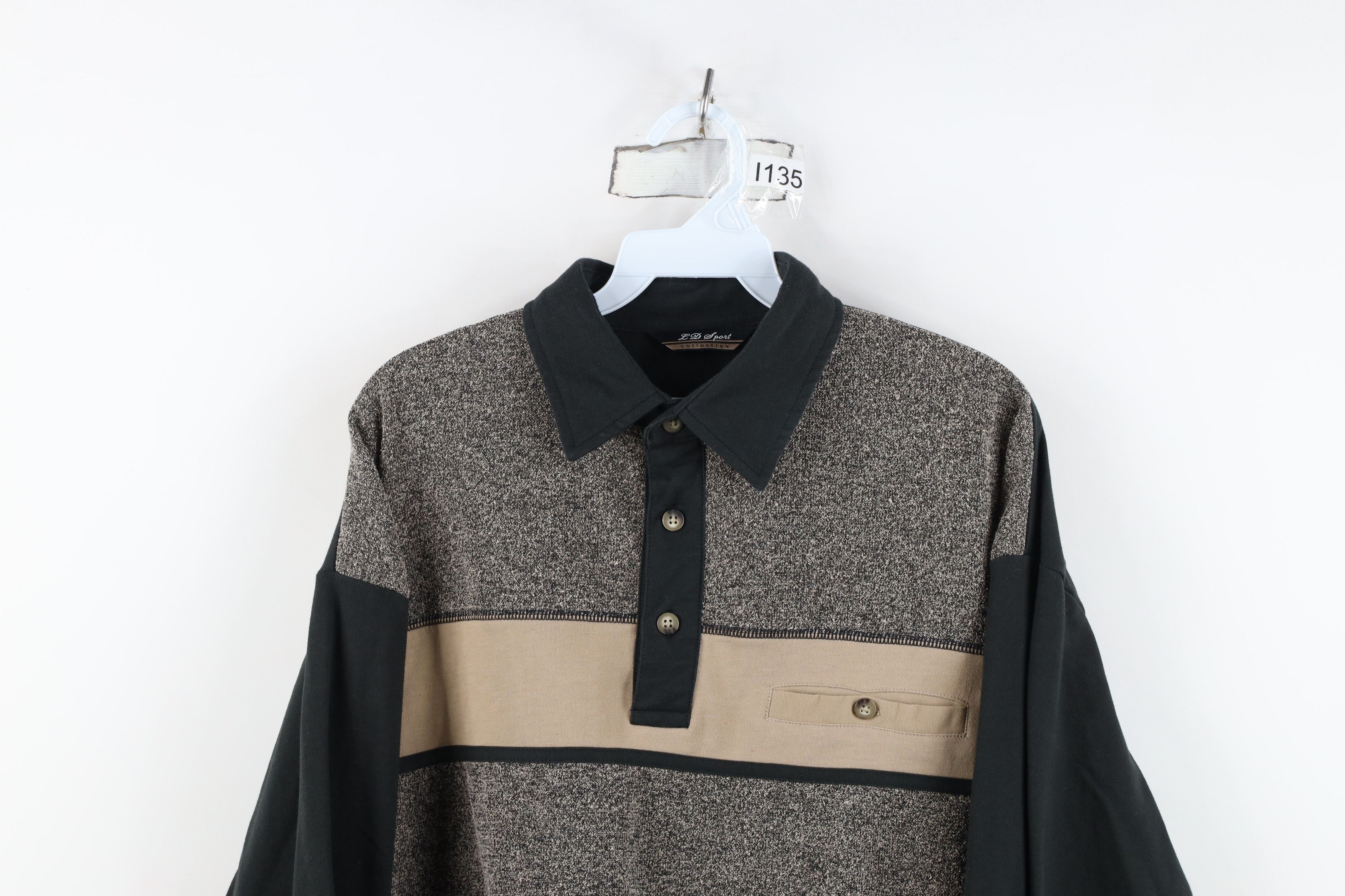 Vintage Vintage 90s Streetwear Block Pullover Long Sleeve Rugby Polo Size US L / EU 52-54 / 3 - 2 Thumbnail