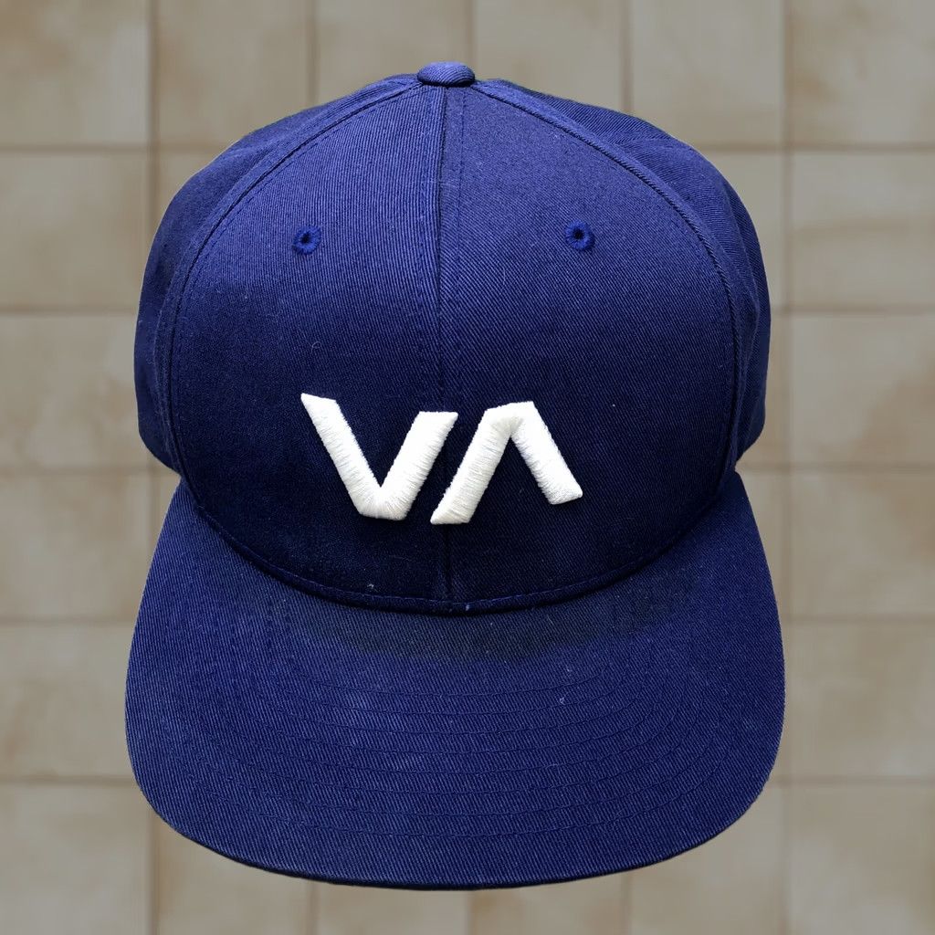RVCA RVCA Mid Fit Snapback Hat Men's Blue Adjustable Cap Embroidered Logo Cotton Size ONE SIZE - 1 Thumbnail