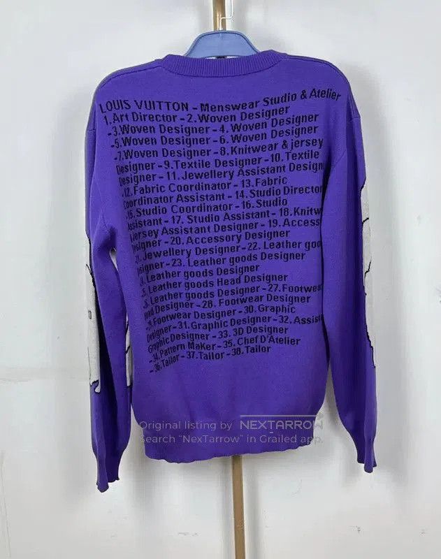 Louis Vuitton Louis Vuitton Purple Men's Knit Sweater . Size US XL / EU 56 / 4 - 2 Thumbnail