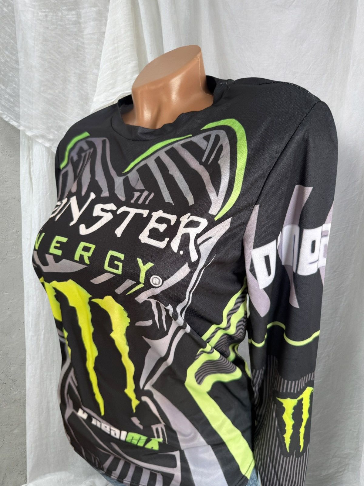 Japanese Brand Monster Energy Y2K Hype Moto Racing Long Sleeve Jersey Size M / US 6-8 / IT 42-44 - 5 Thumbnail