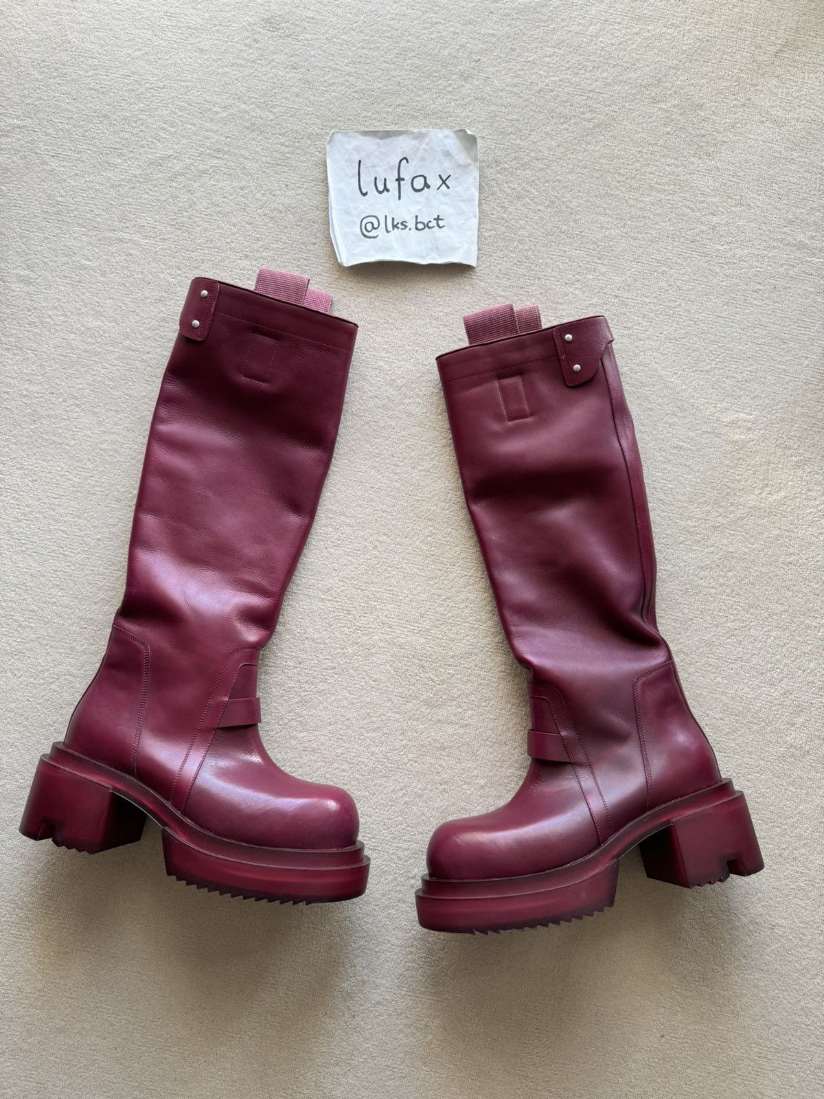 image of Rick Owens Ss23 Edfu Sample Pull On Bogan Boots Fuchsia, Men's (Size 8)
