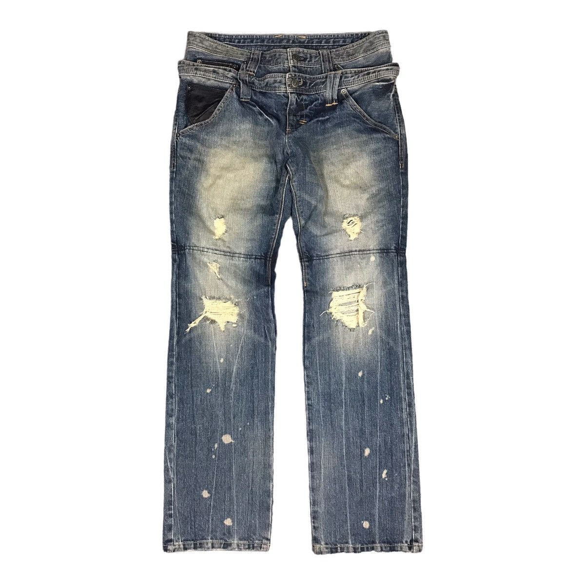 パンツ PPFM Double WAIST PANTS PPFM PPFM DOUBLE WAIST FLY BUTTONS BOOTCUT DENIM | Grailed