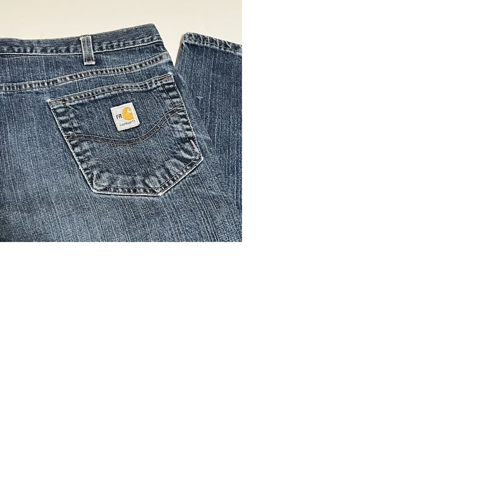 Carhartt Carhartt FR Jeans Mens 36x31 Blue Straight Fit Work Flame Resistant Distressed Denim Cotton Blend Steel Logo Regular Rise Mens Regular Size US 36 / EU 52 - 9 Thumbnail