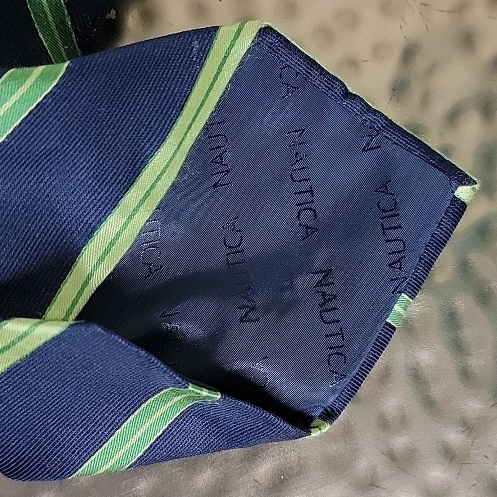 Nautica Nautica Blue Green Repp Silk Neck Tie Size ONE SIZE - 5 Thumbnail