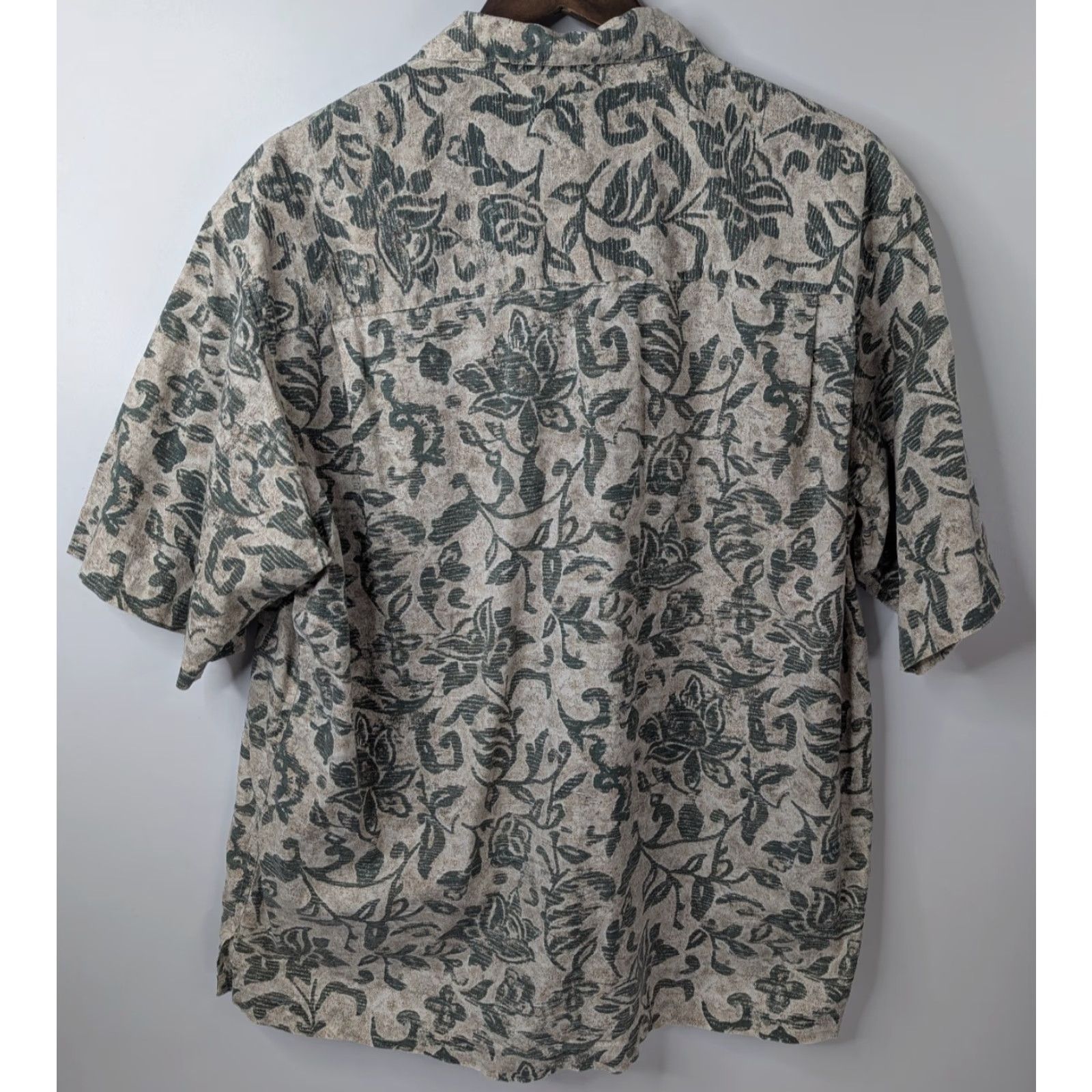 Arrow VINTAGE Arrow Button Shirt Men's L Green Hawaiian Camp Loop Collar Cotton Floral Size US L / EU 52-54 / 3 - 4 Thumbnail