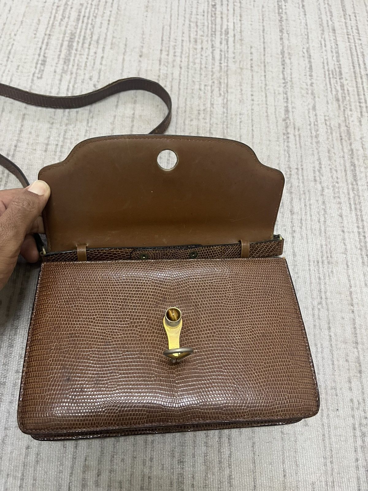 Gucci Vintage 50s gucci snake skin bag 🔥rare🔥 Size ONE SIZE - 5 Thumbnail