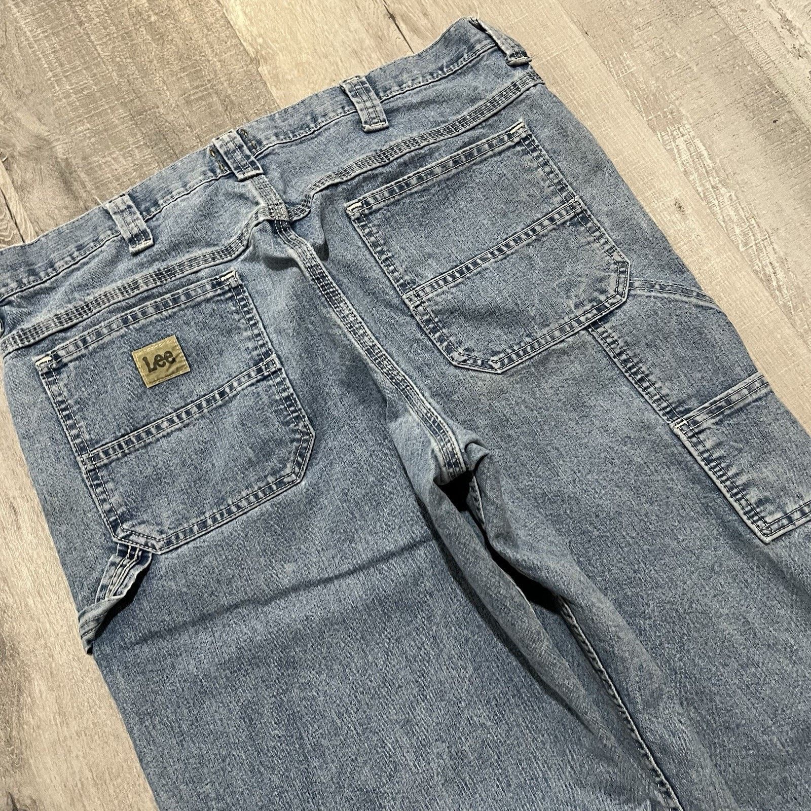 Lee Lee Loose Fit Denim Carpenter Baggy Skater Y2K Blue Jeans Size US 34 / EU 50 - 4 Thumbnail
