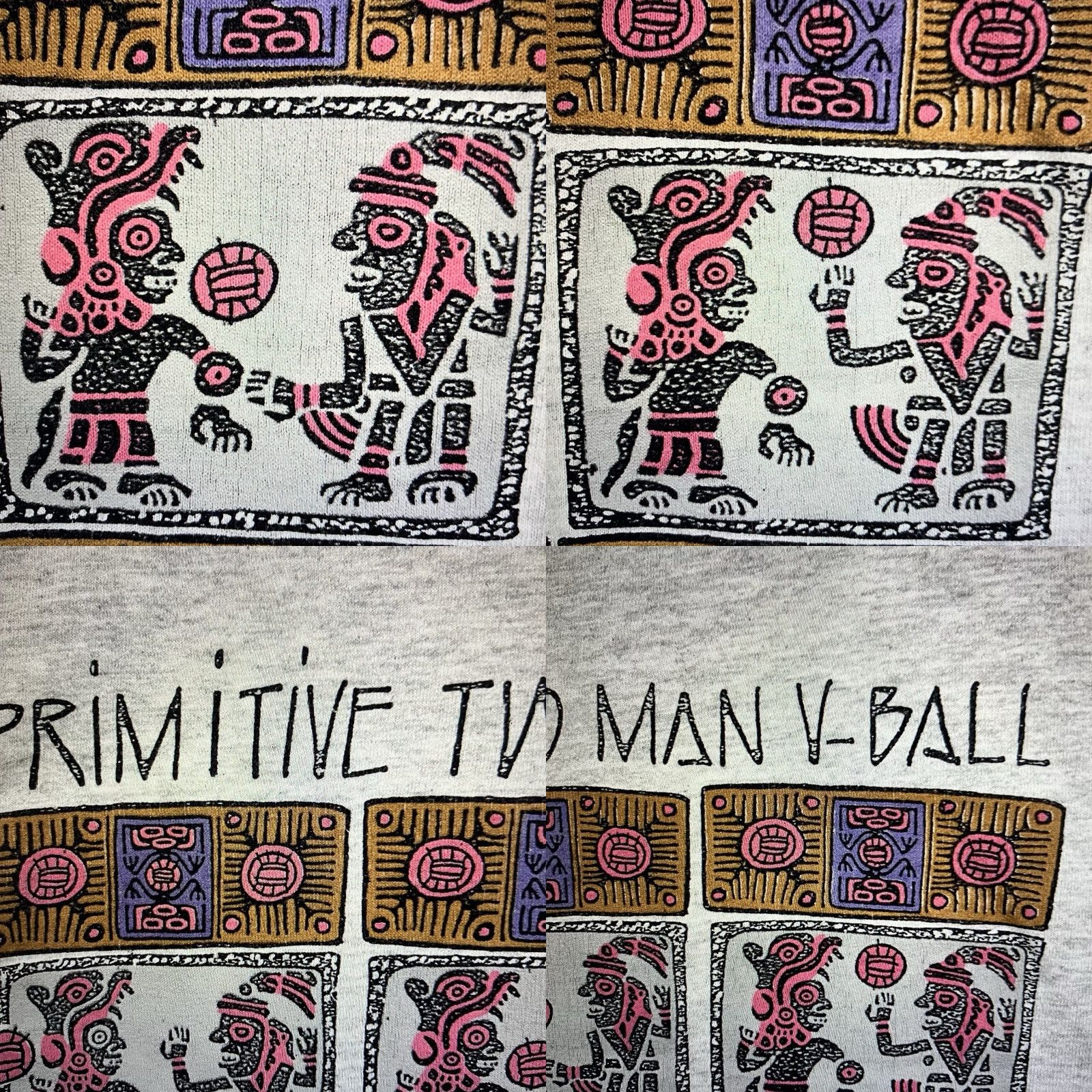 Primitive VINTAGE International Clothing Company Volleyball Tank Top Shirt Mens Large Gray Graphic Print 90s Primitive Tribal Art Adventure Time Size US L / EU 52-54 / 3 - 8 Thumbnail