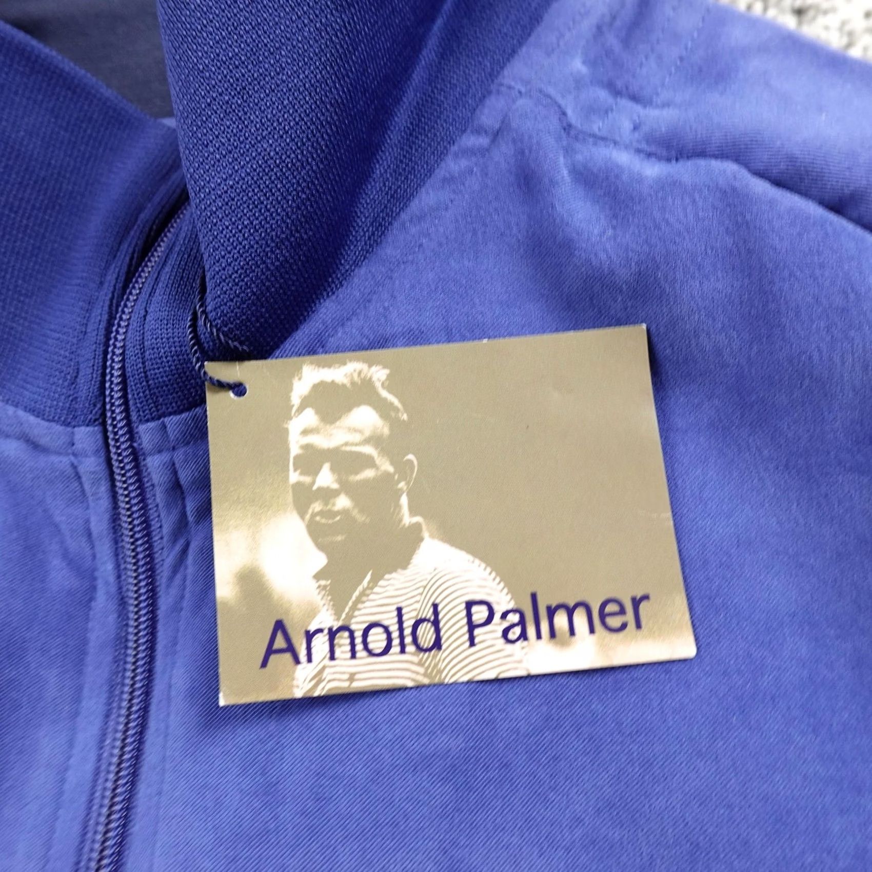 Vintage Arnold Palmer Vest Mens L Blue Quarter Zip Golf Pullover Sleeveless Jacket Windbreaker Zip Pockets Logo 1/4 Zip Lightweight Size US L / EU 52-54 / 3 - 4 Thumbnail