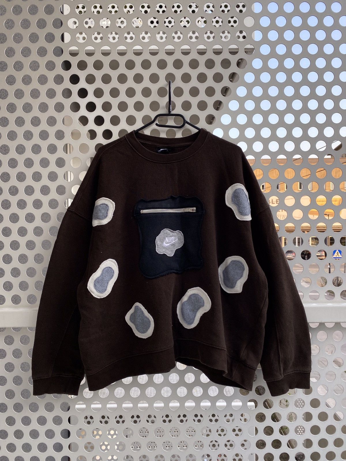 Nike × Vintage Vintage Nike Custom Skelet Center Swoosh Oversize Hoodie Y2K Size US M / EU 48-50 / 2 - 1 Thumbnail