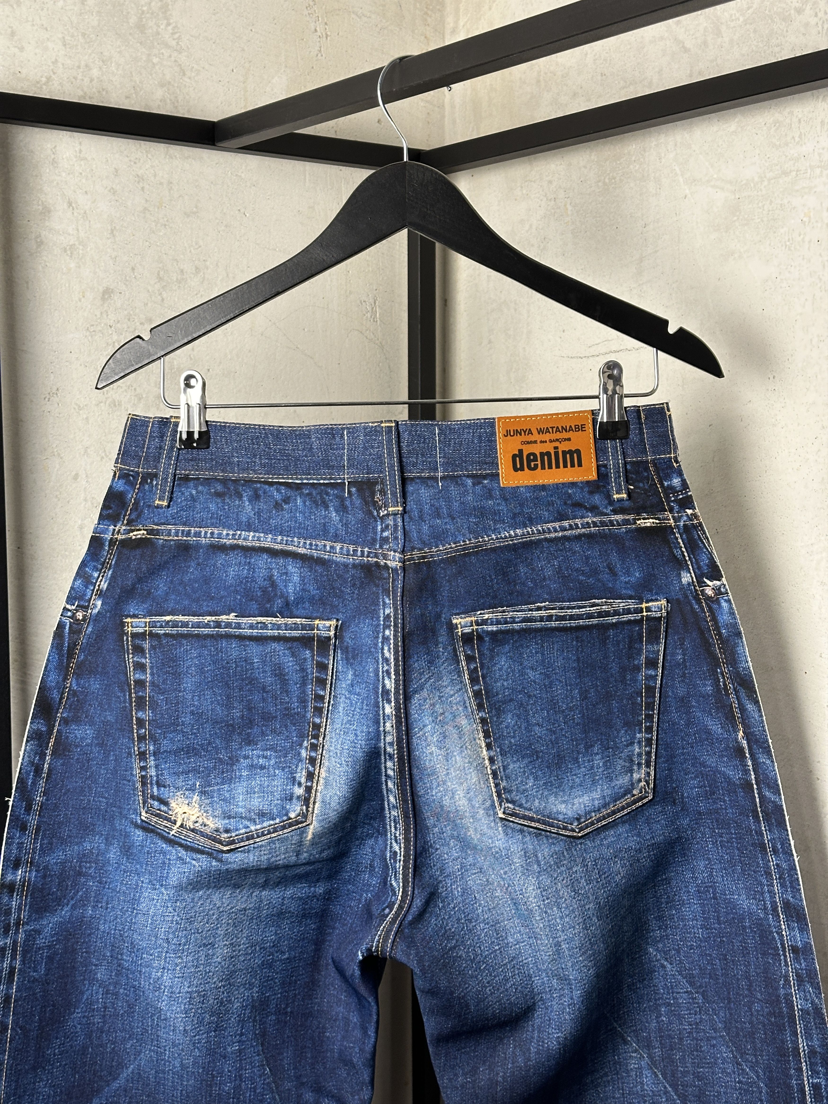 Comme des Garcons RARE Junya Watanabe Trompe L’oeil Denim Printed Canvas Pants Size 26" / US 2 / IT 38 - 14 Thumbnail