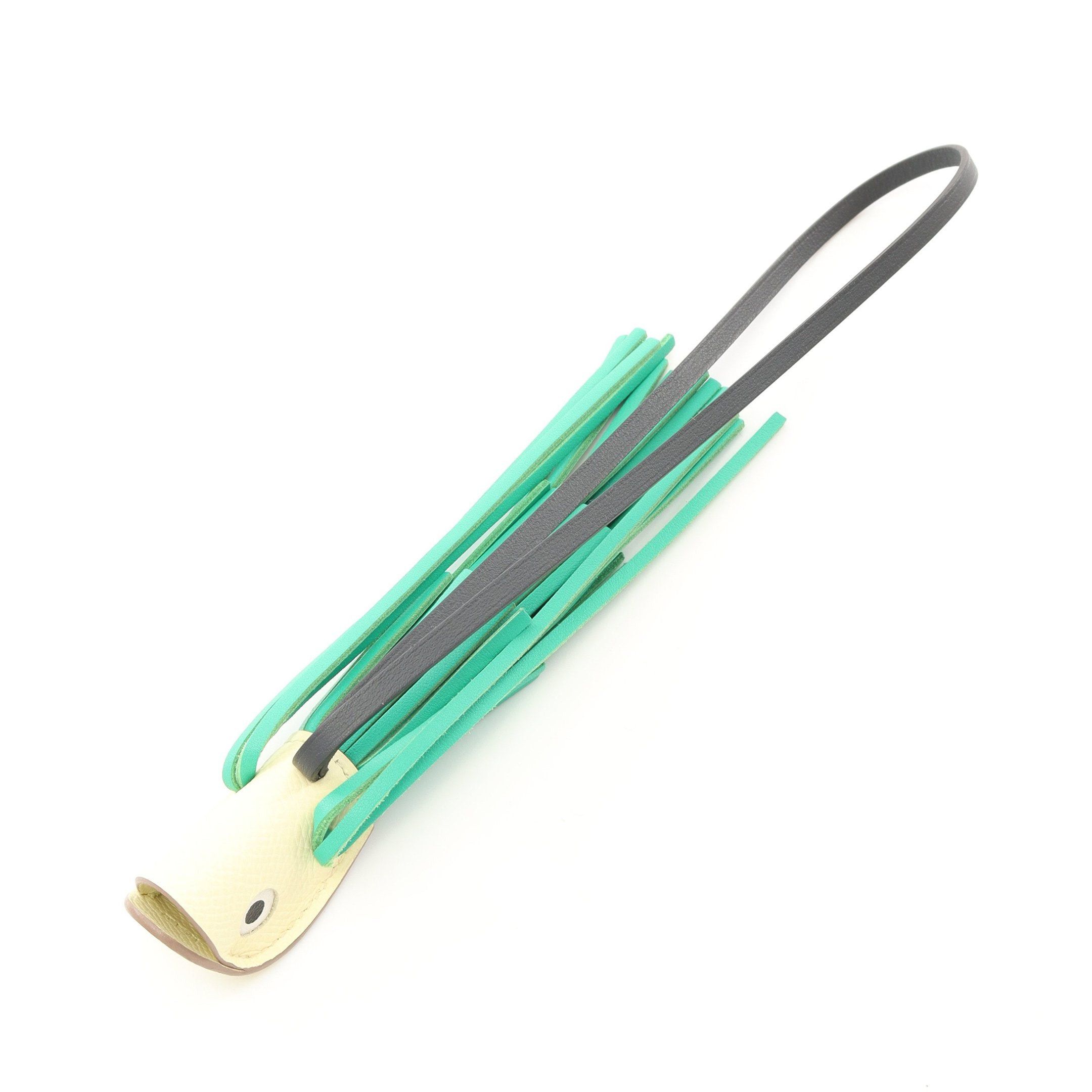 Hermes Hermes Poisson Jaune Milton Grimist Mint Bag Charm Aagneau Veau Epsom Green Multicolor Double Engraved Size ONE SIZE - 1 Thumbnail