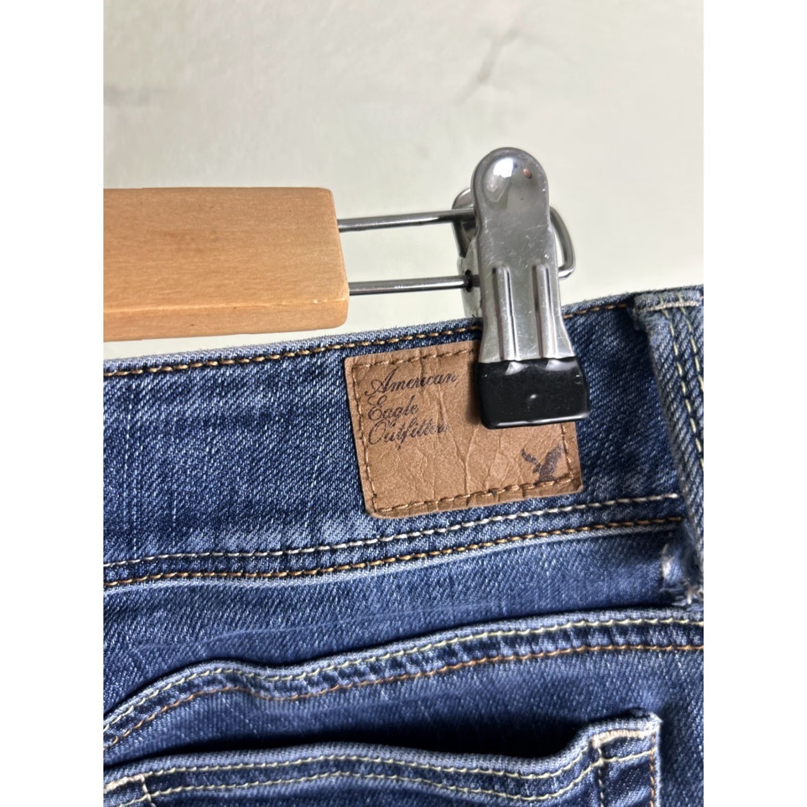 American Eagle Outfitters American Eagle Stretch Slim Boot Shorts Size 2 Dark Wash 28x4 Size 42" / US 20 - 5 Thumbnail
