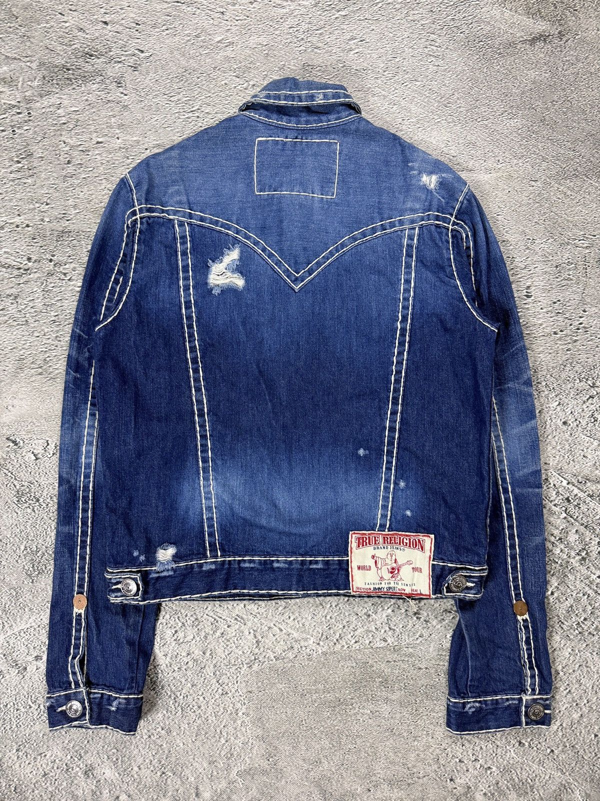True Religion True Religion denim jacket blue white stitching vintage Size US L / EU 52-54 / 3 - 6 Thumbnail