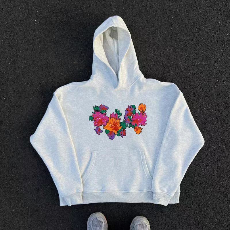 Japanese Brand Hip Hop Colorful Graffiti Floral Print Hooded Sweatshirt Size US L / EU 52-54 / 3 - 1 Thumbnail
