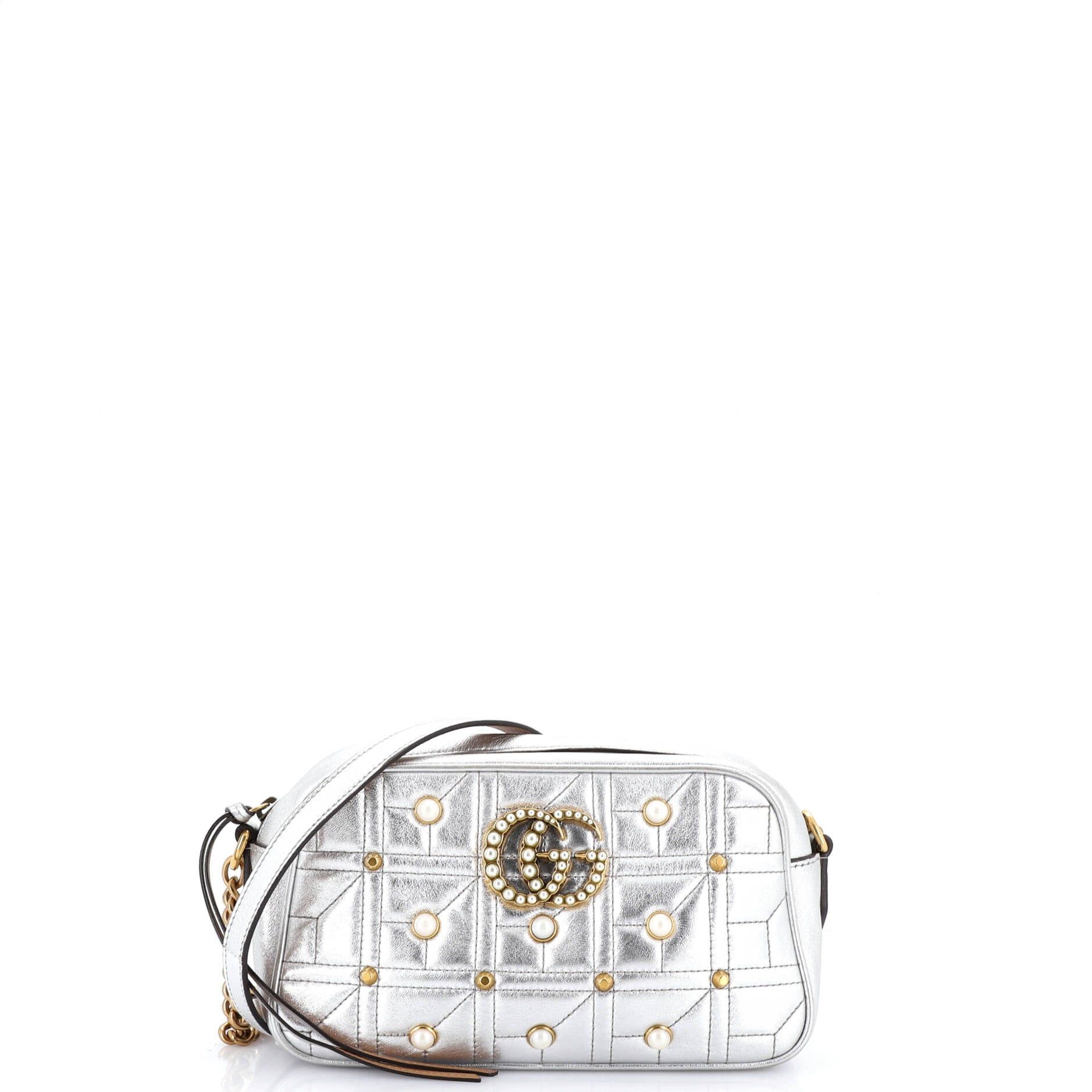 Gucci Pearly GG Marmont Shoulder Bag Size ONE SIZE - 1 Thumbnail