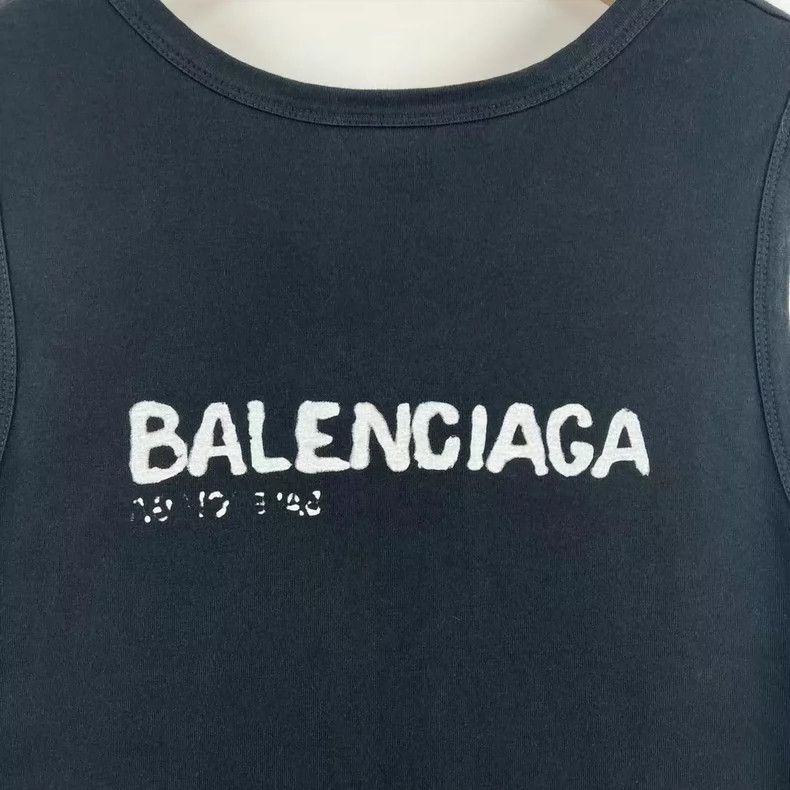 Balenciaga Balenciaga Black Letter Printed Doodle Round Neck Vest Siz Size US XS / EU 42 / 0 - 5 Thumbnail