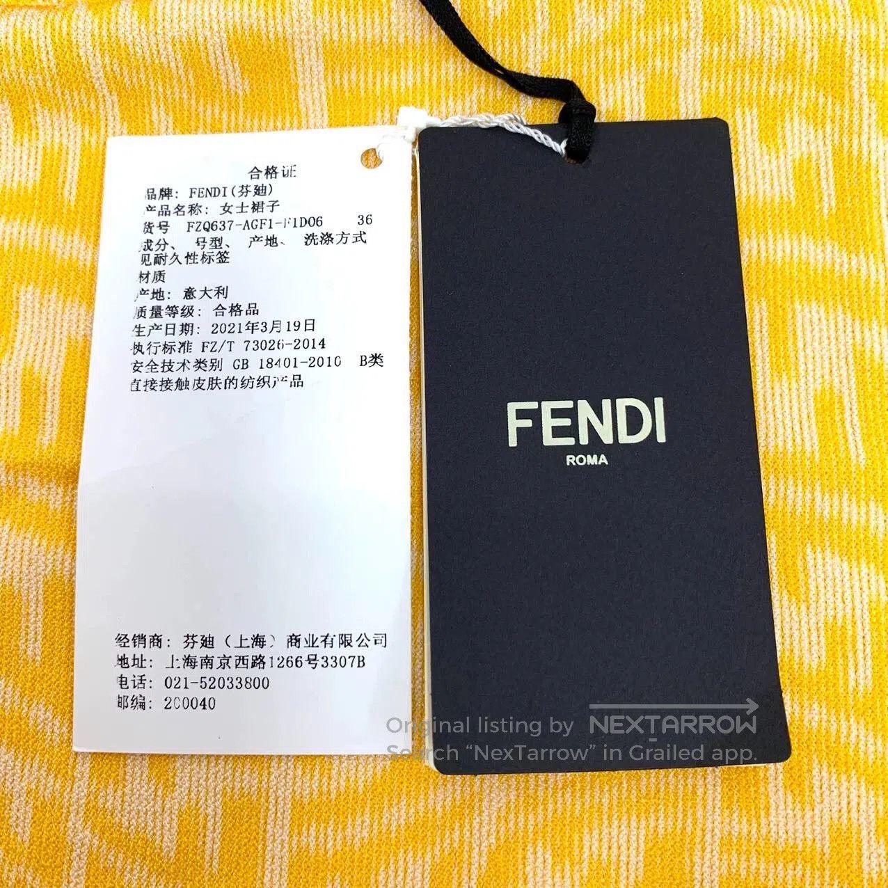 Fendi fendi yellow logo knit midi skirt. Size US 36 / EU 52 - 6 Thumbnail