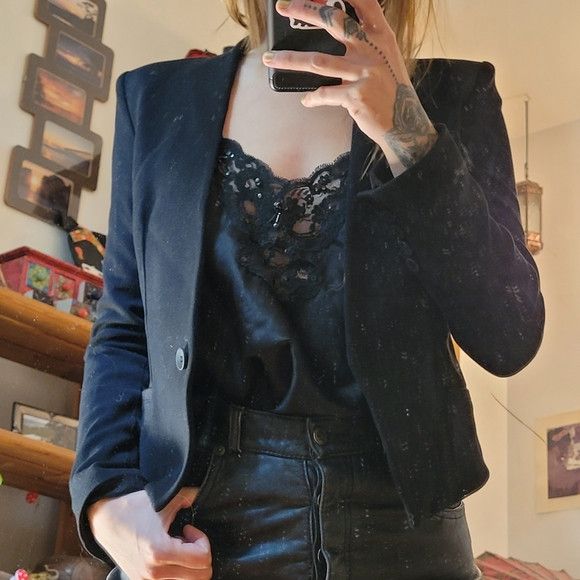 Helmut Lang Helmut Lang Black Blazer With Shoulder Pads - S Size S / US 4 / IT 40 - 5 Thumbnail