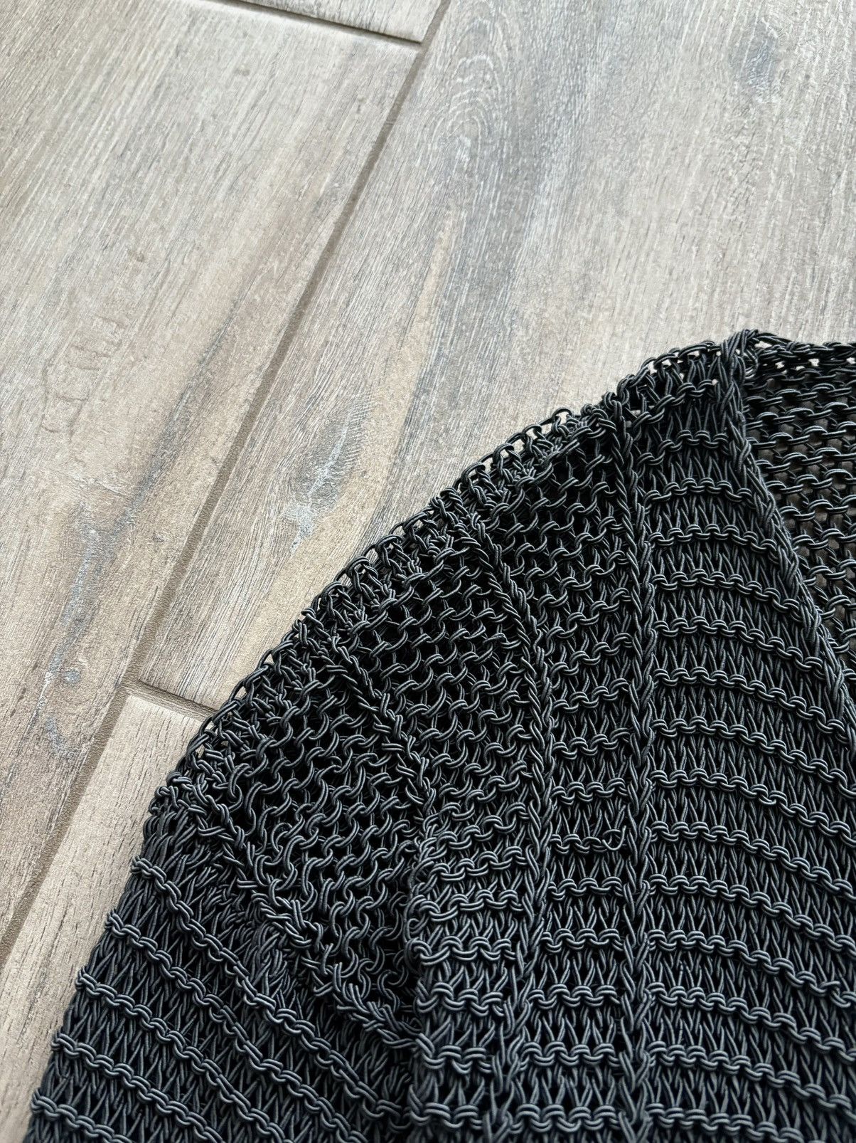 Sarah Pacini Sarah Pacini Black Chain Mail Mesh Knit Cropped Cardigan S-M Size S / US 4 / IT 40 - 5 Thumbnail